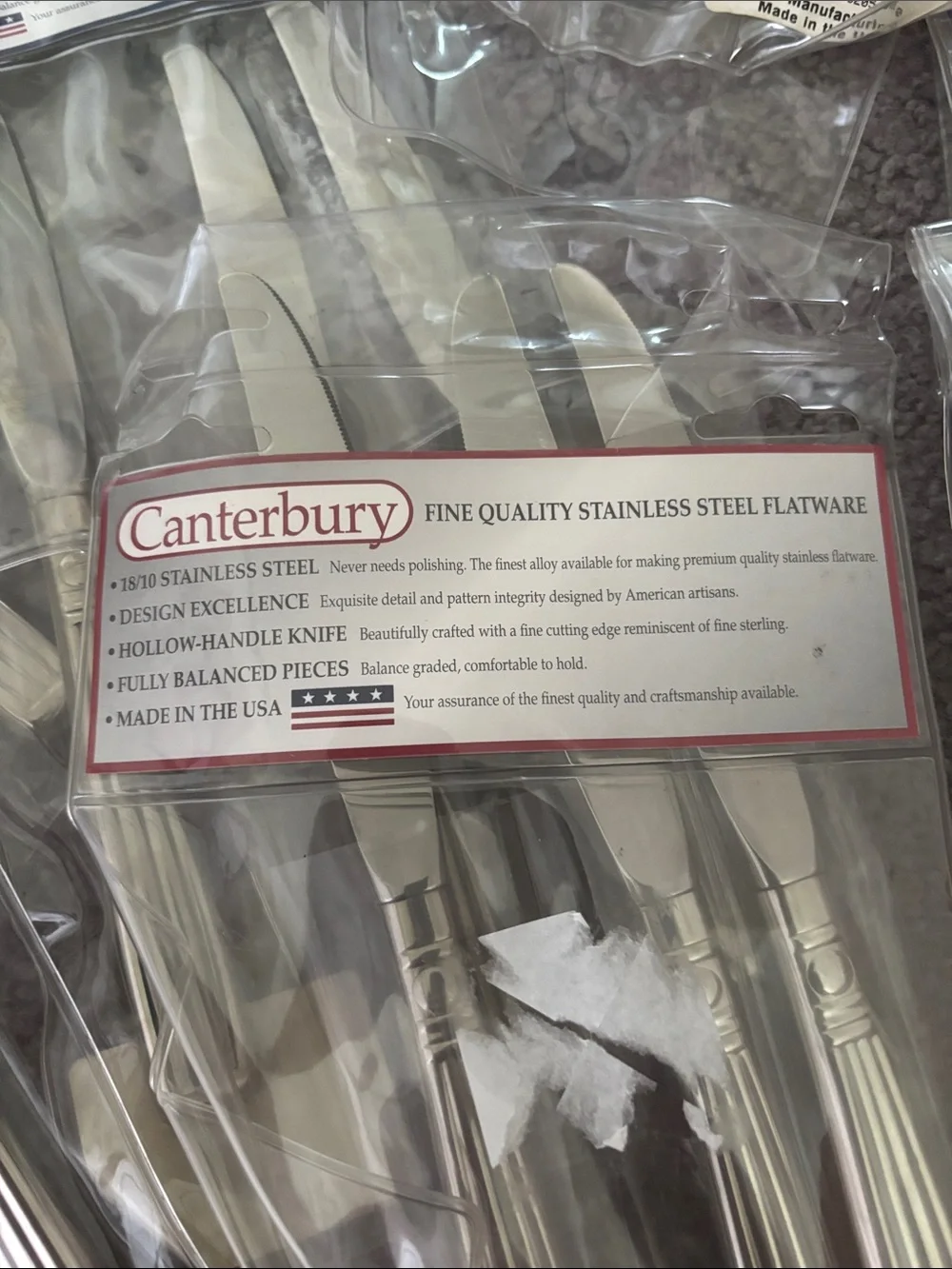 Vintage sherrill Canterbury Vienna new stainless steel flatware,45 pieces